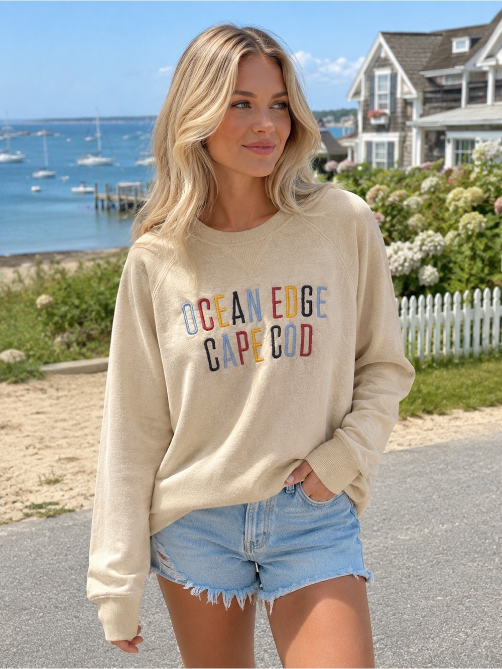 NWT Alternative Teddy Baby Champ Embroidered Crew Neck - Ocean Edge Cape Cod